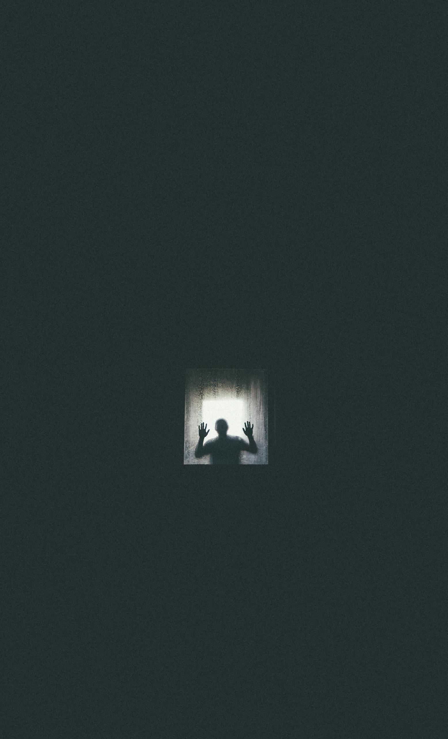 Sotwe Eerie silhouette of a person against a window, conveying themes of isolation and entrapment.